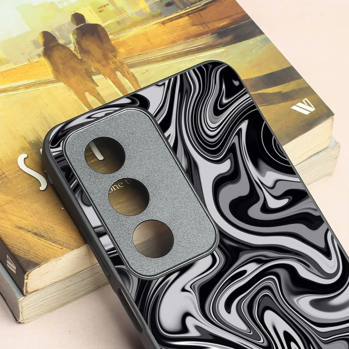 Blackout Marble metal back case for Oppo A3 Pro 5g - Image 3