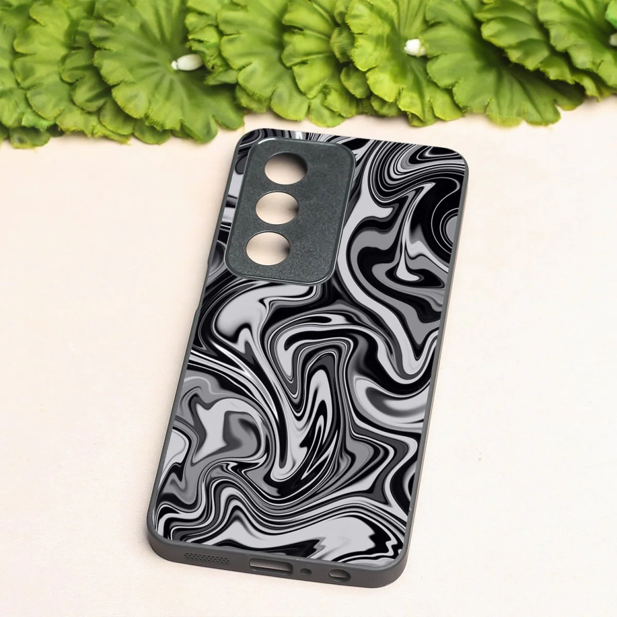Blackout Marble metal back case for Oppo K12X - Image 2