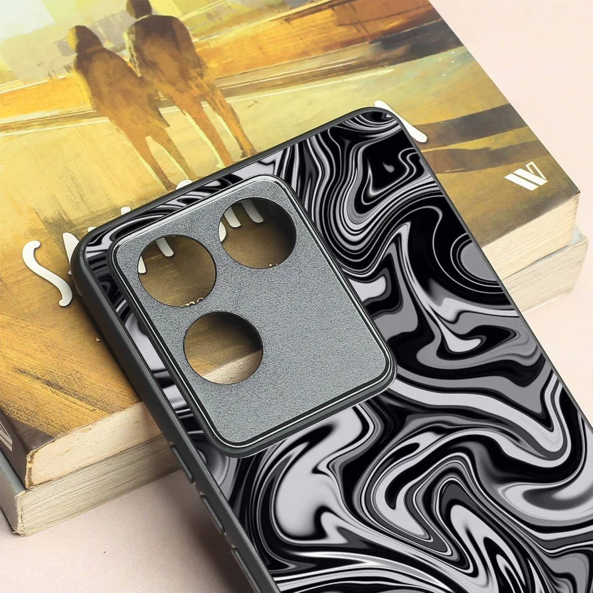 Blackout Marble metal back case for Vivo T2 Pro - Image 3