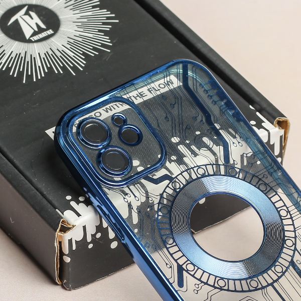 Blue Watch Mashine Logo Cut Transparent Case for Apple iphone 11 - Image 4