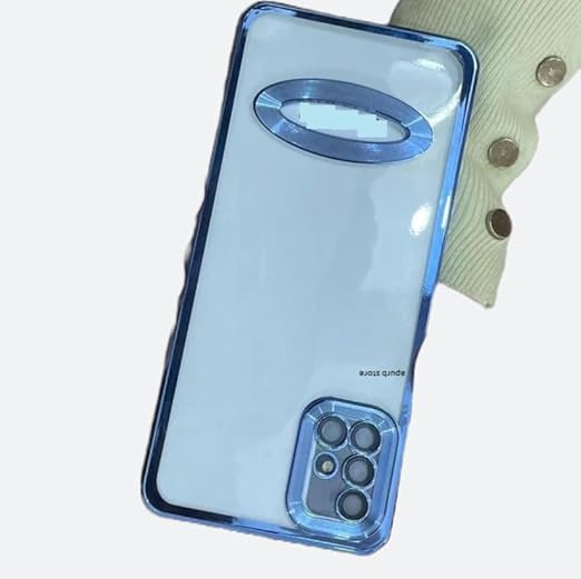 Blue 6D Chrome Logo Cut Transparent Case for Samsung A51 - Image 2