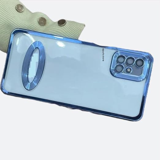 Blue 6D Chrome Logo Cut Transparent Case for Samsung A51 - Image 4