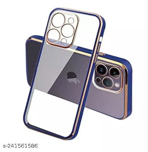 Blue Electroplated Transparent Case for Apple iphone 12 Pro Max