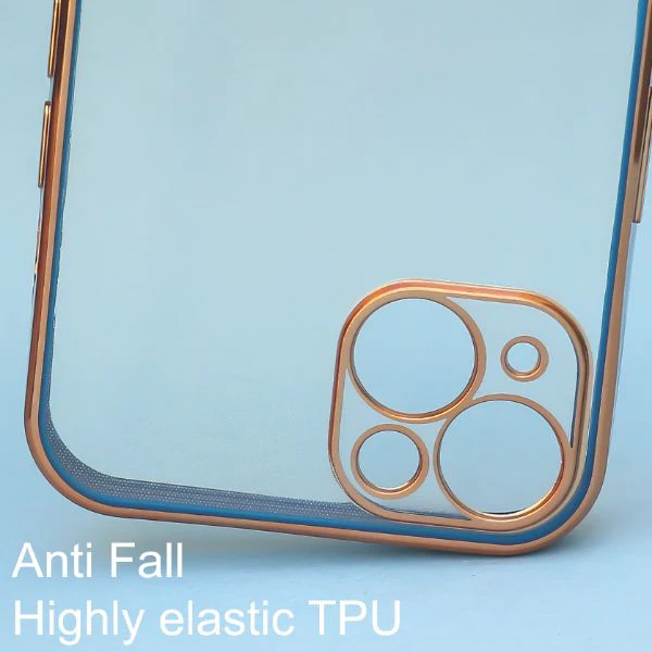 Blue Electroplated Transparent Case for Apple iphone 13 - Image 3