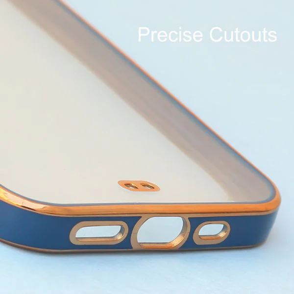 Blue Electroplated Transparent Case for Apple iphone 13 - Image 6
