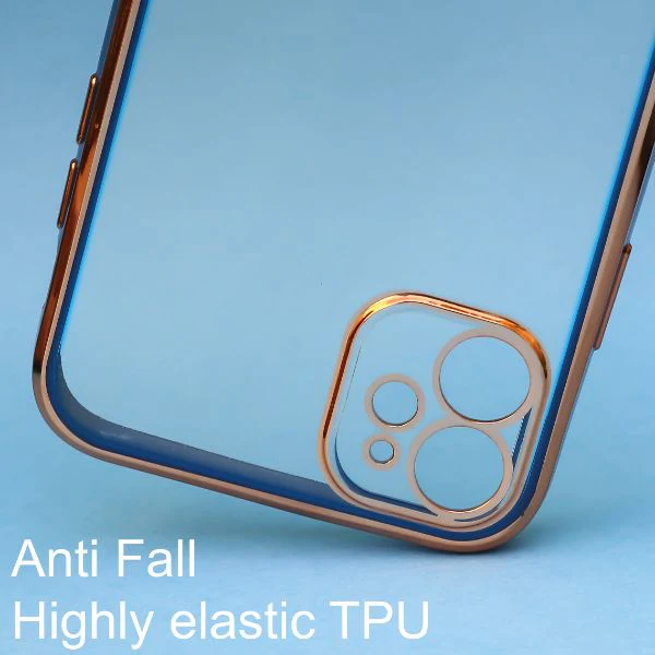 Blue Electroplated Transparent Case for Apple iphone 13 Pro - Image 3