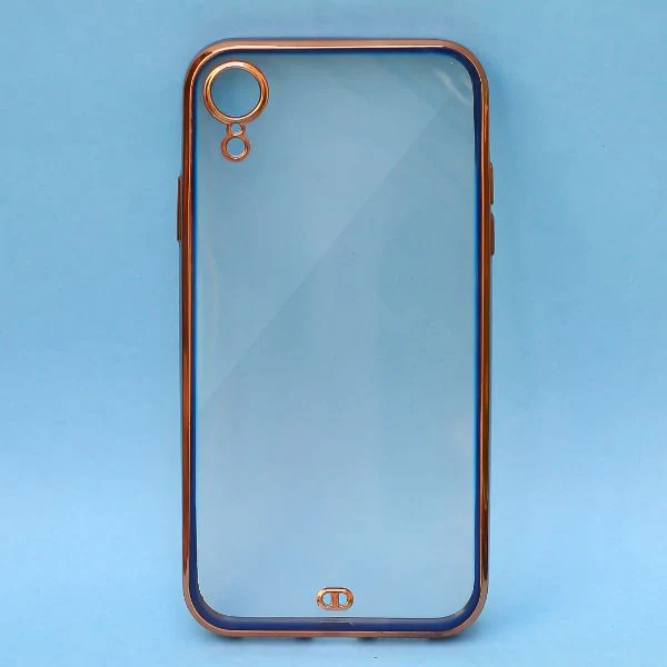 Blue Electroplated Transparent Case for Apple iphone Xs max - Image 2