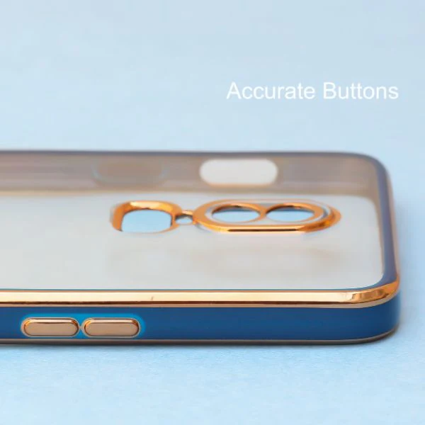 Blue Electroplated Transparent Case for Oneplus 6 - Image 3