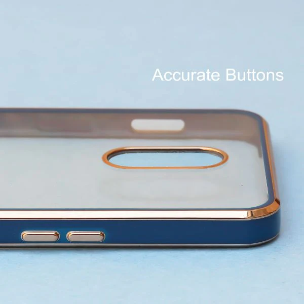 Blue Electroplated Transparent Case for Oneplus 7 - Image 3
