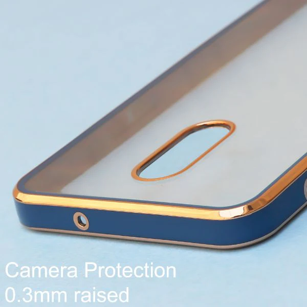 Blue Electroplated Transparent Case for Oneplus 7 - Image 4