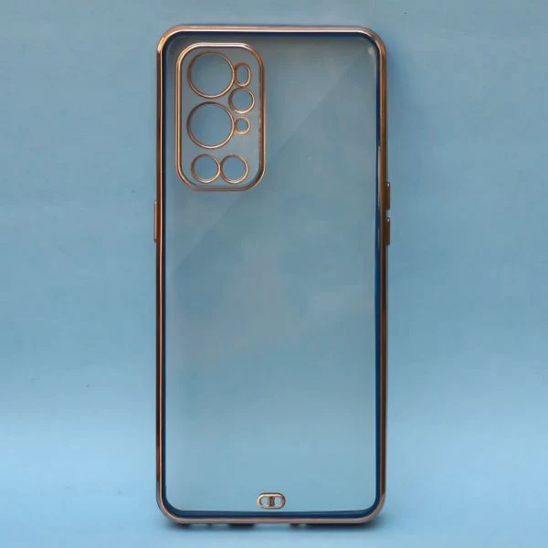 Blue Electroplated Transparent Case for Oneplus 9 Pro - Image 2