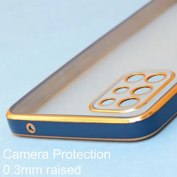Blue Electroplated Transparent Case for Oneplus 9R - Image 4