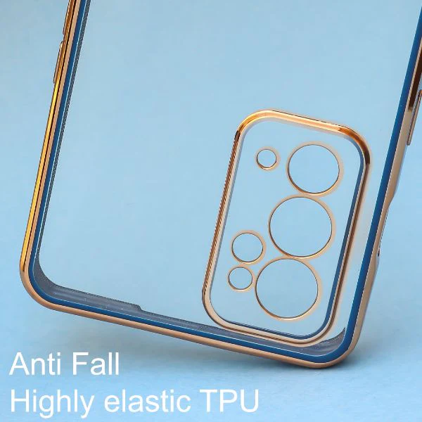 Blue Electroplated Transparent Case for Oneplus 9RT - Image 3