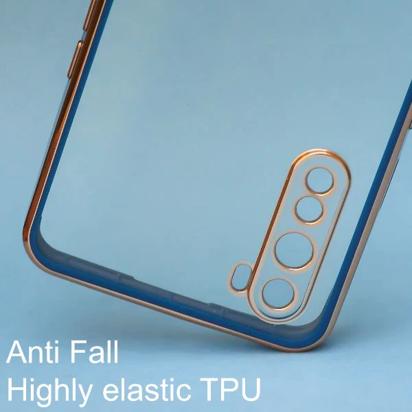Blue Electroplated Transparent Case for Oneplus Nord - Image 2