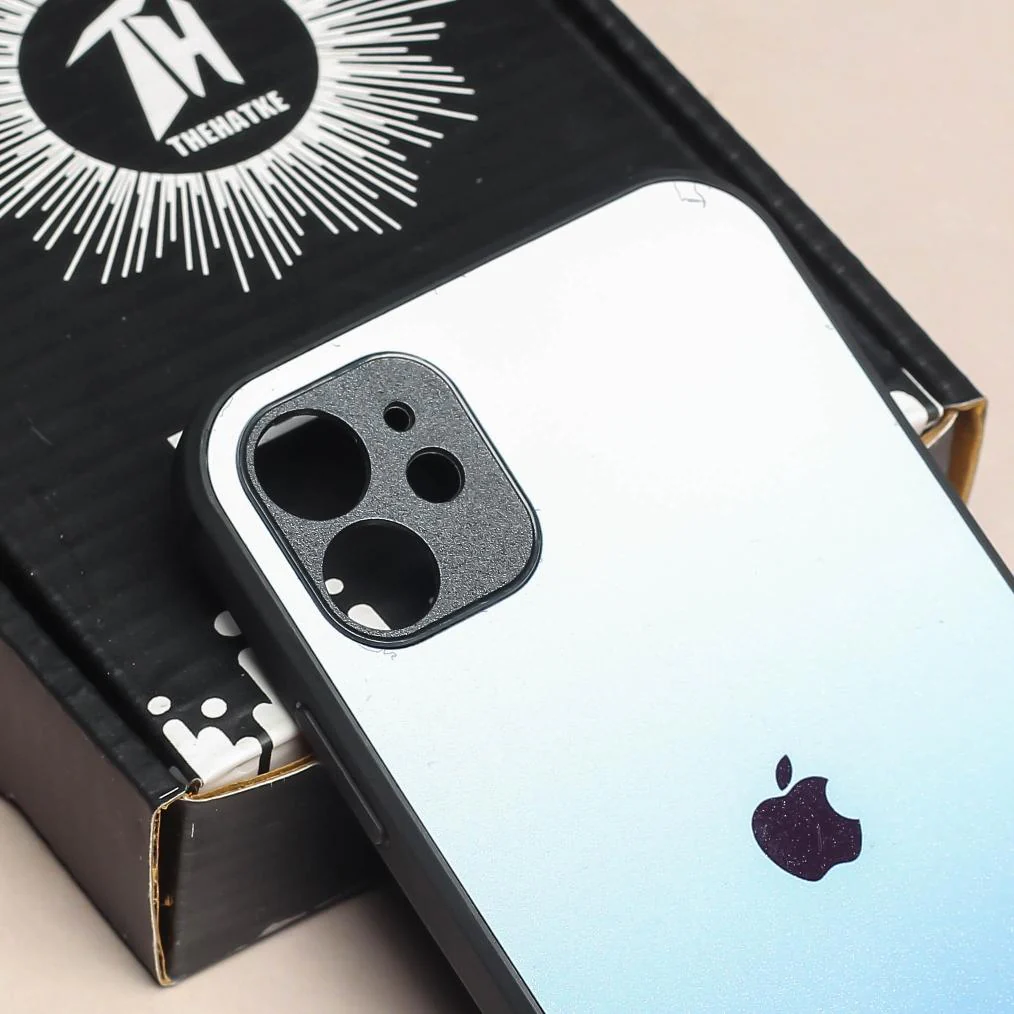 Blue Gradient metal back case for Apple Iphone 12 - Image 4