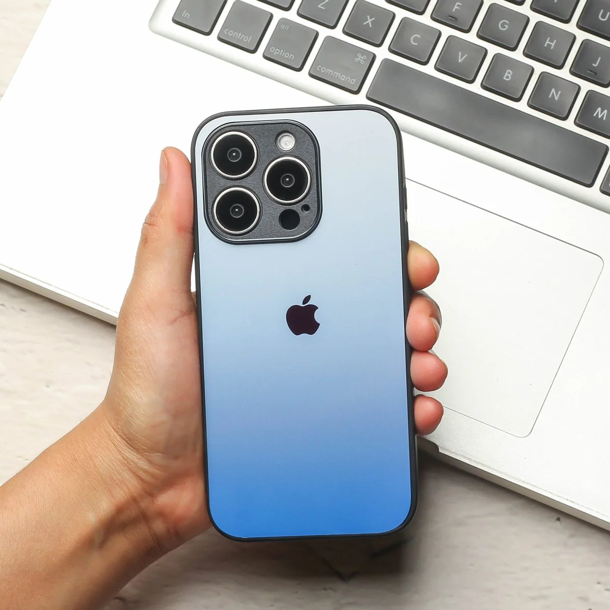 Blue Gradient metal back case for Apple Iphone 12 Pro