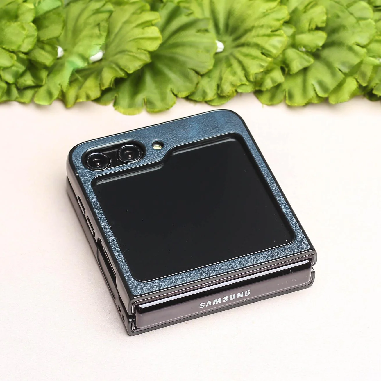 Blue Leather Case for Samsung Galaxy Z FLIP 6 - Image 3