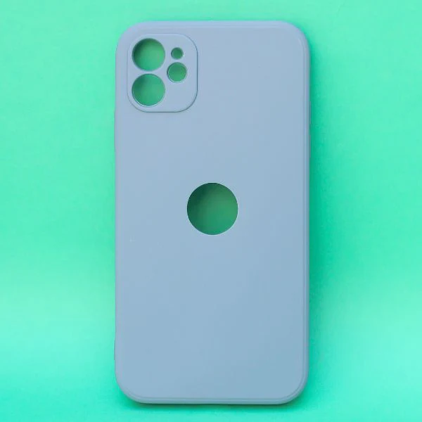 Blue Logo Cut Candy Silicone Case for Apple Iphone 12