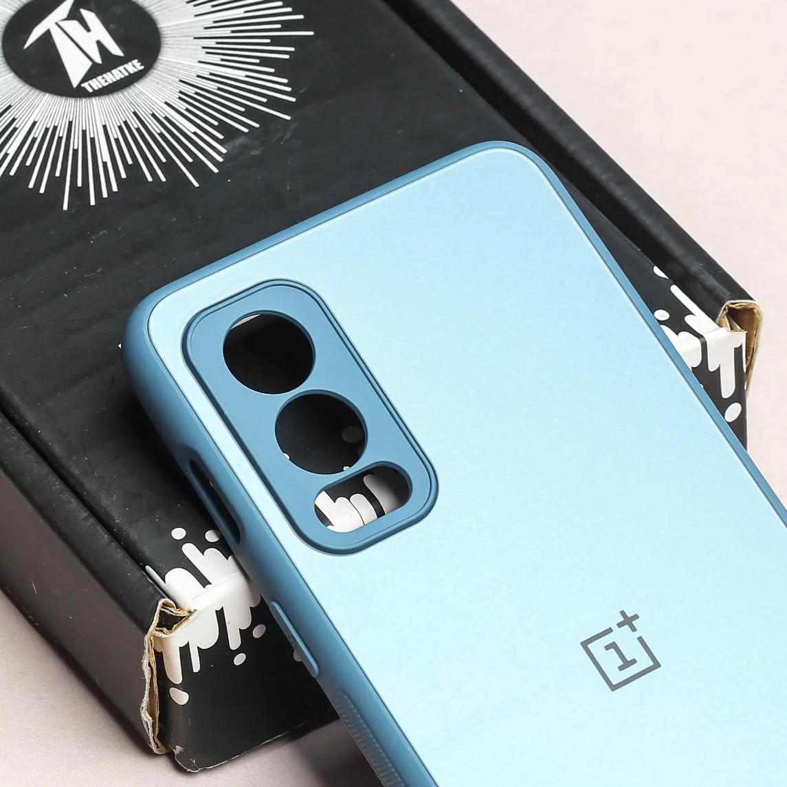 Blue Matte Fiber Silicone case for Oneplus Nord 2 - Image 4