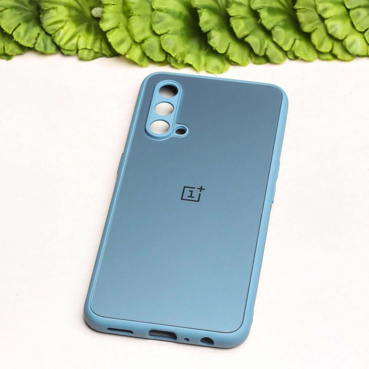 Blue Matte Fiber Silicone case for Oneplus Nord Ce - Image 2
