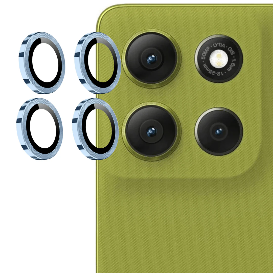 Blue Metallic camera ring lens guard for Motorola G86 Power