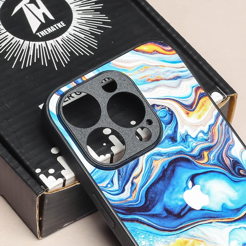 Blue Opulent metal back case for Apple Iphone 12 Pro - Image 4