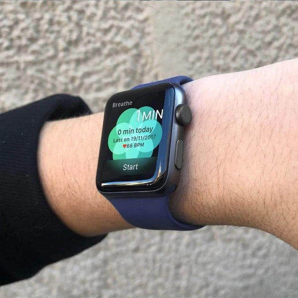 Blue Plain Silicone Strap For Apple Watch Series 3 (38mm/40mm/41mm) - Image 4