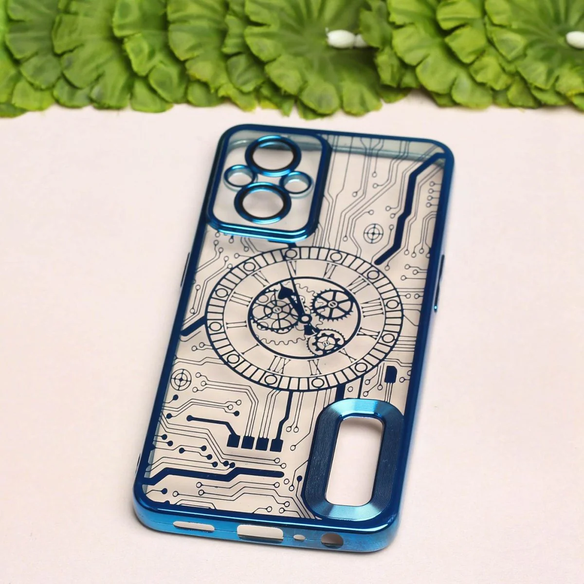 Blue Watch Machine Logo Cut Transparent Case for Oppo F21 Pro - Image 2