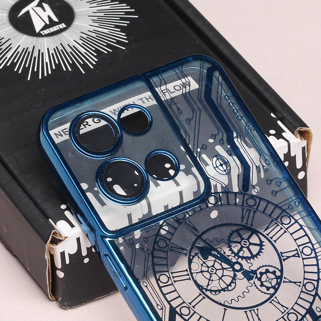 Blue Watch Machine Logo Cut Transparent Case for Oppo Reno 8 - Image 4
