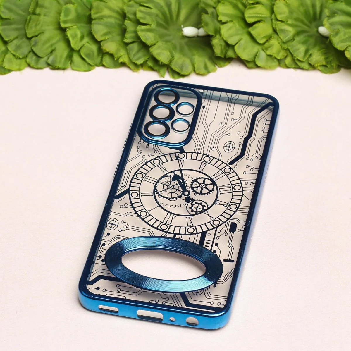 Blue Watch Machine Logo Cut Transparent Case for Samsung A32 4g - Image 2