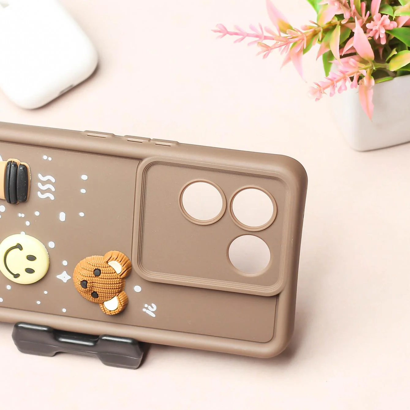 Brown COFFEE (ALWAYS HAPPY) Silicone case for Vivo T2 Pro - Image 3