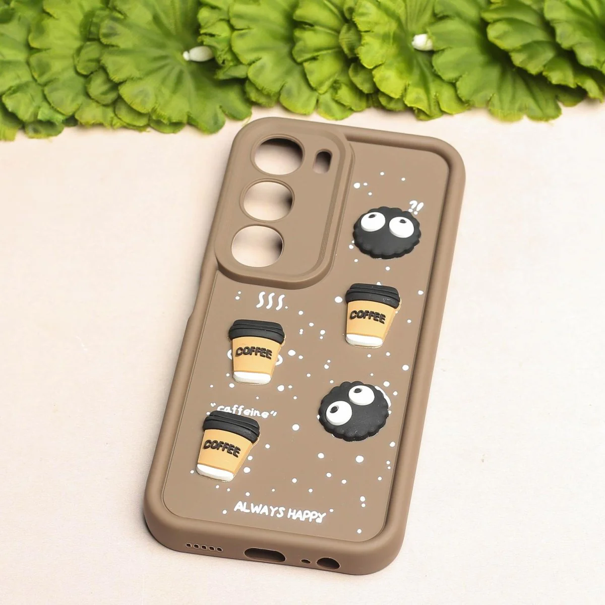 Brown COFFEE (ALWAYS HAPPY) Silicone case for Vivo Y29 - Image 2