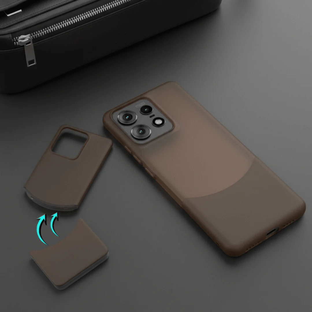 Brown Detach Matte Case For Motorola Edge 50 Pro