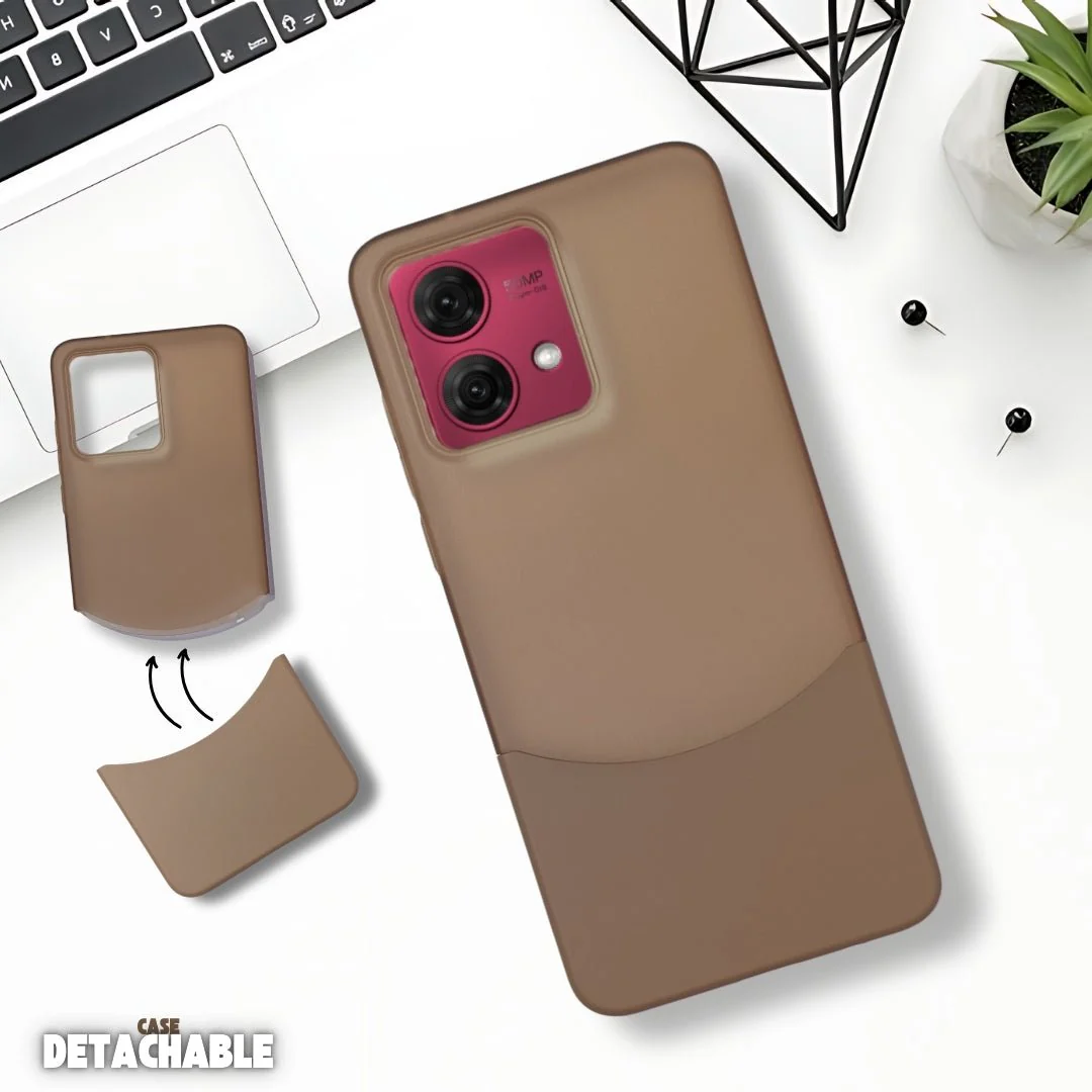 Brown Detach Matte Case For Motorola G84