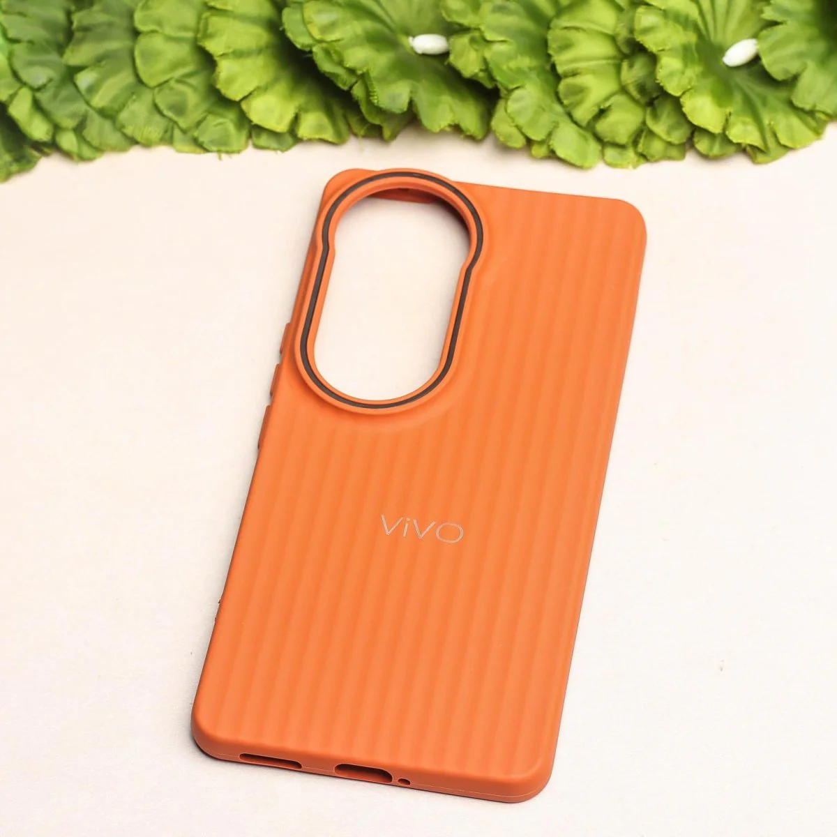 Brown SleekLine Silicone Case for Vivo V50 - Image 2