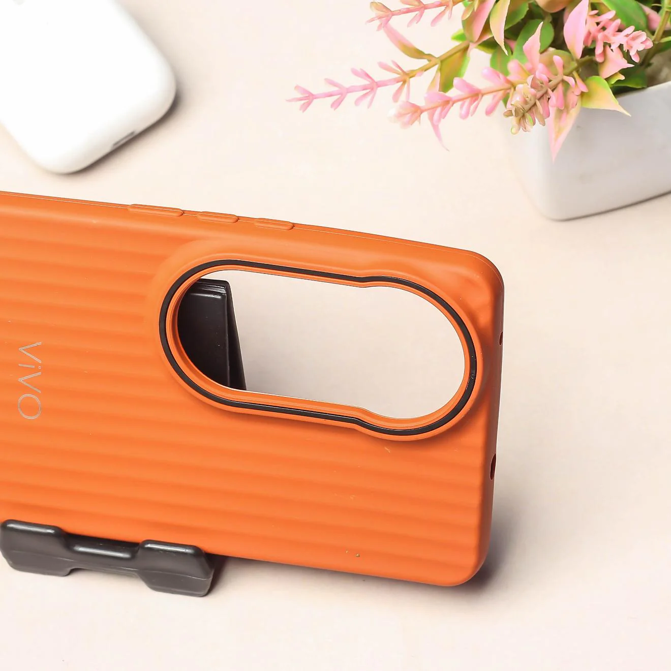 Brown SleekLine Silicone Case for Vivo V50 - Image 3