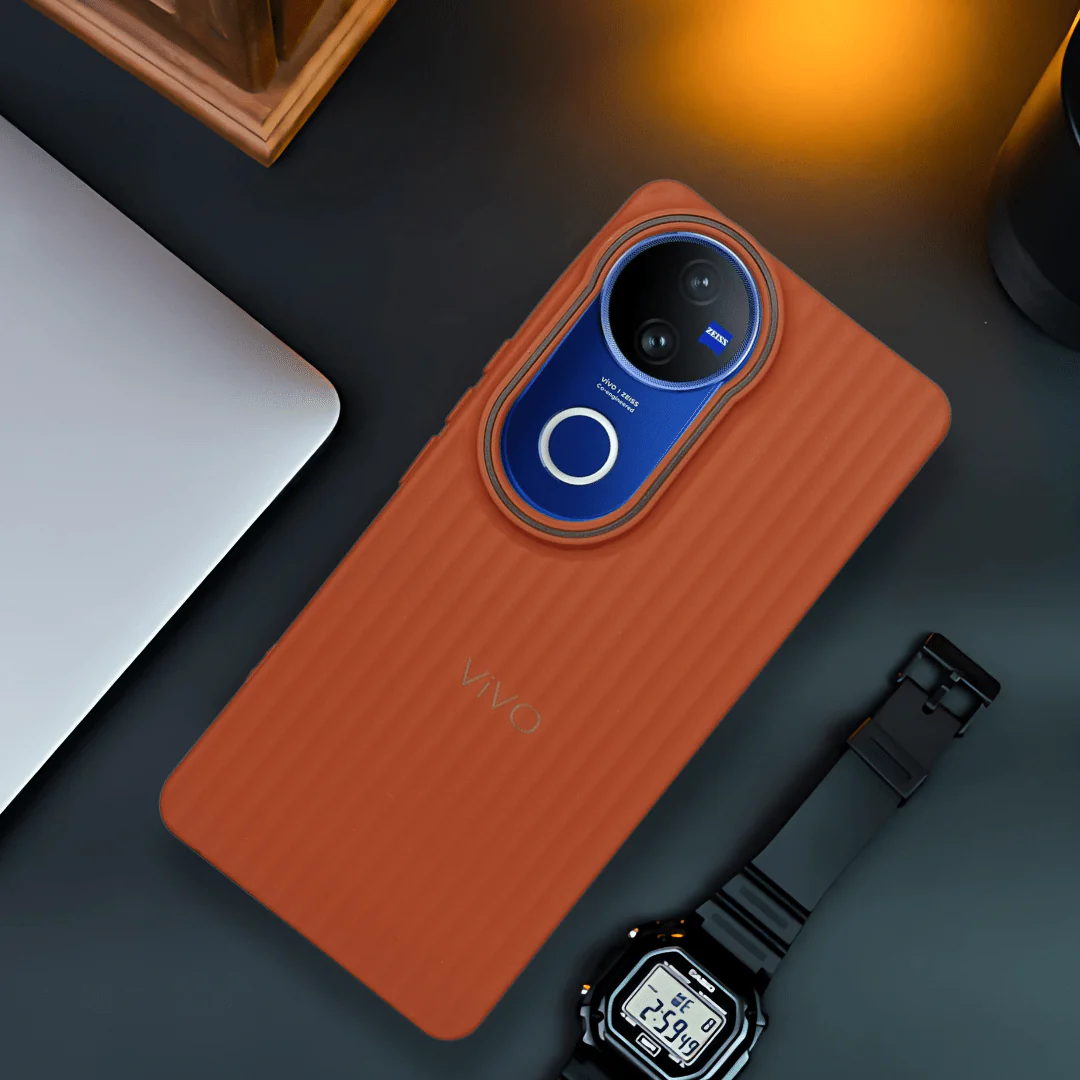 Brown SleekLine Silicone Case for Vivo V50 - Image 5