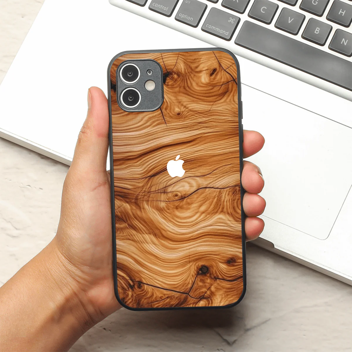 Classic Wood metal back case for Apple Iphone 11