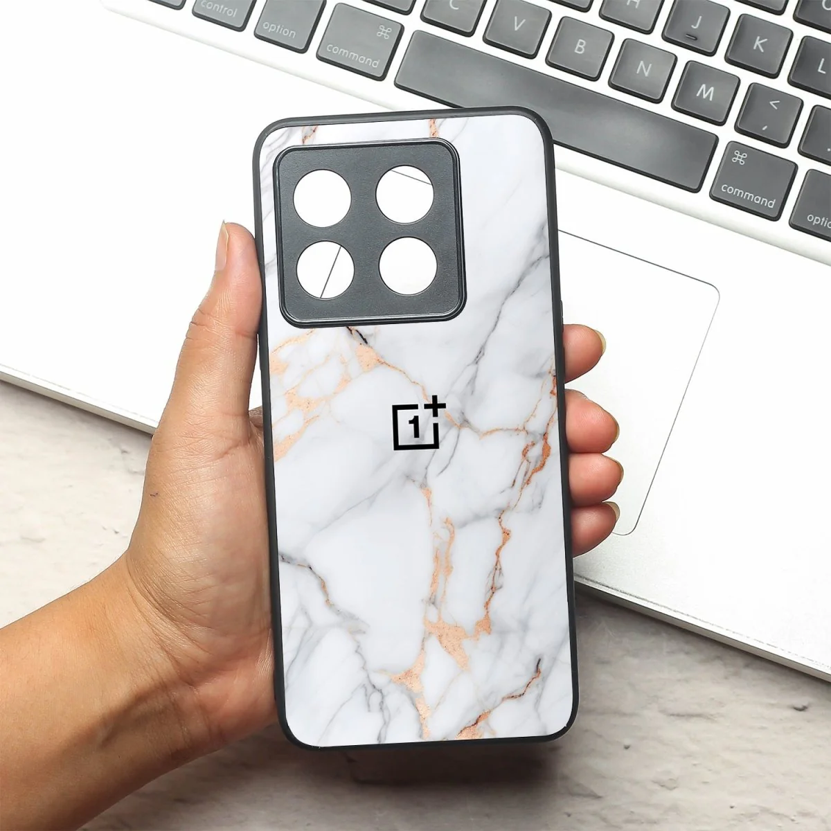 Copper Luxe Marble metal back case for Oneplus 10T