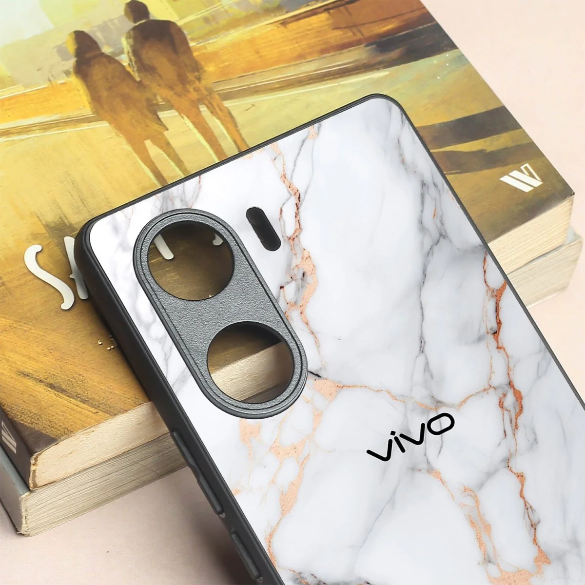 Copper Luxe Marble metal back case for Vivo V29e - Image 3