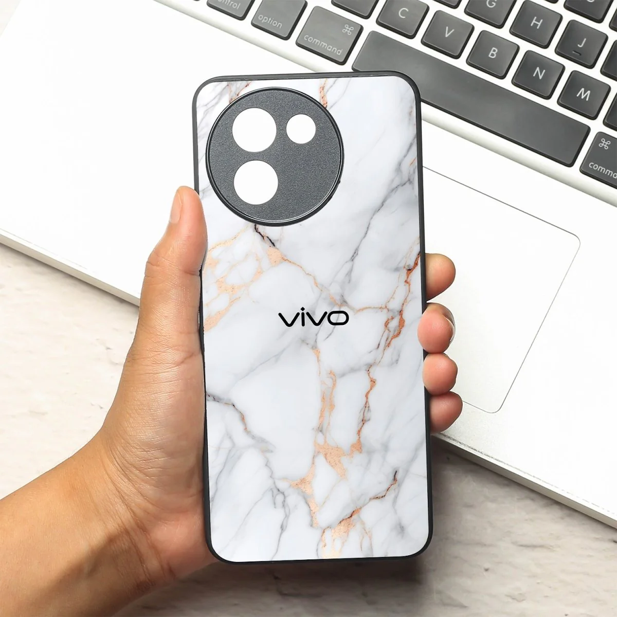 Copper Luxe Marble metal back case for Vivo Y58