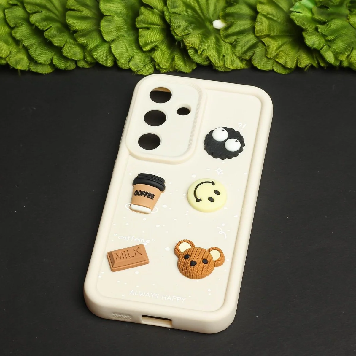 Cream COFFEE (ALWAYS HAPPY) Silicone case for Samsung S24 - Image 2