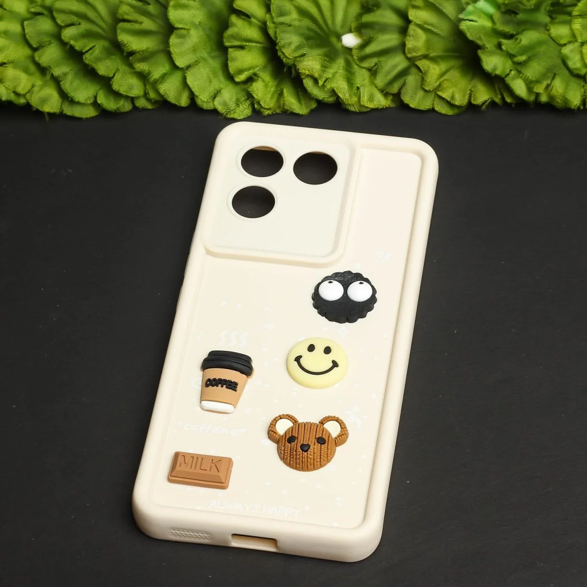 Cream COFFEE (ALWAYS HAPPY) Silicone case for Vivo T2 Pro - Image 2