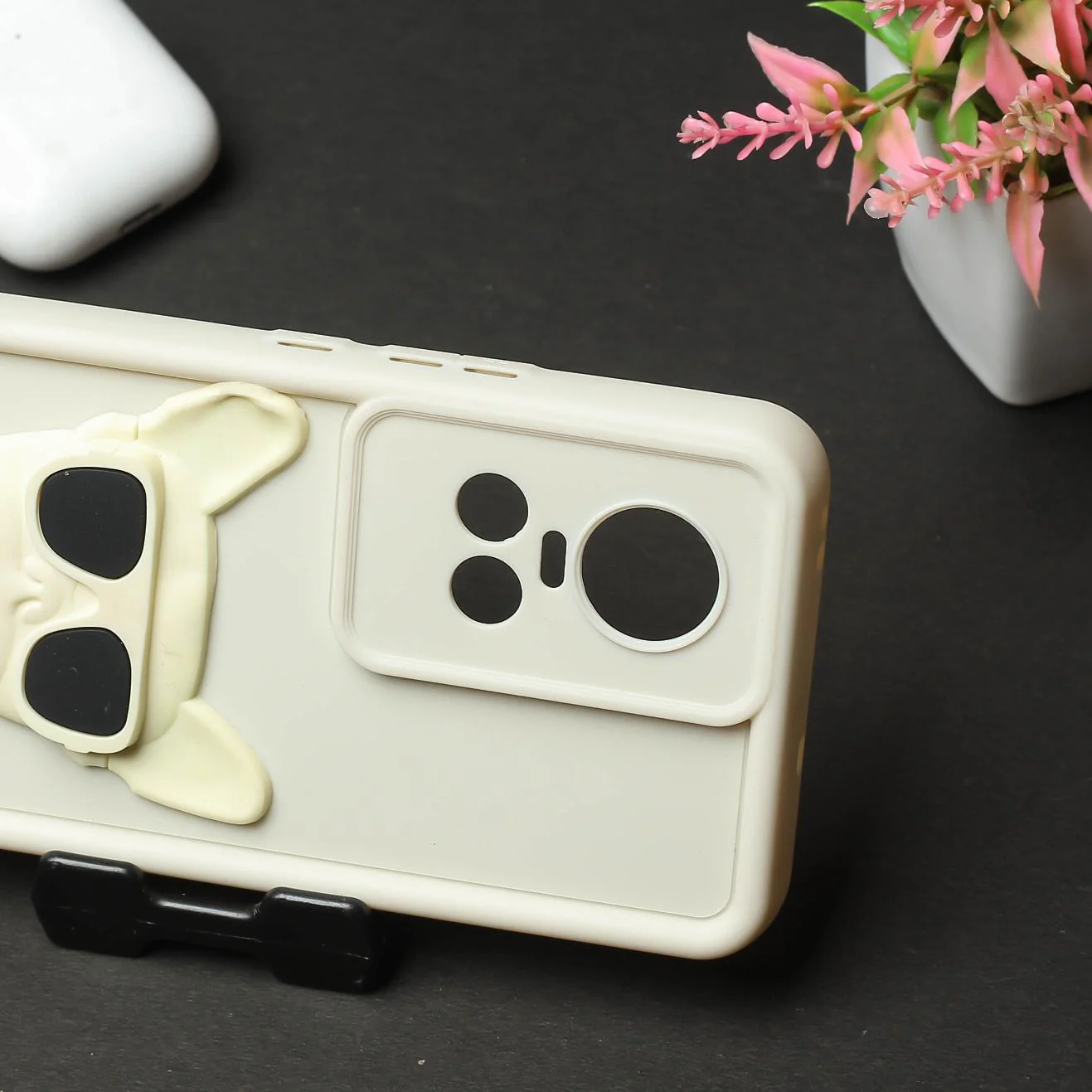 Cream SHOUNENN BULLDOG Silicone case for Oppo Reno 10 - Image 3