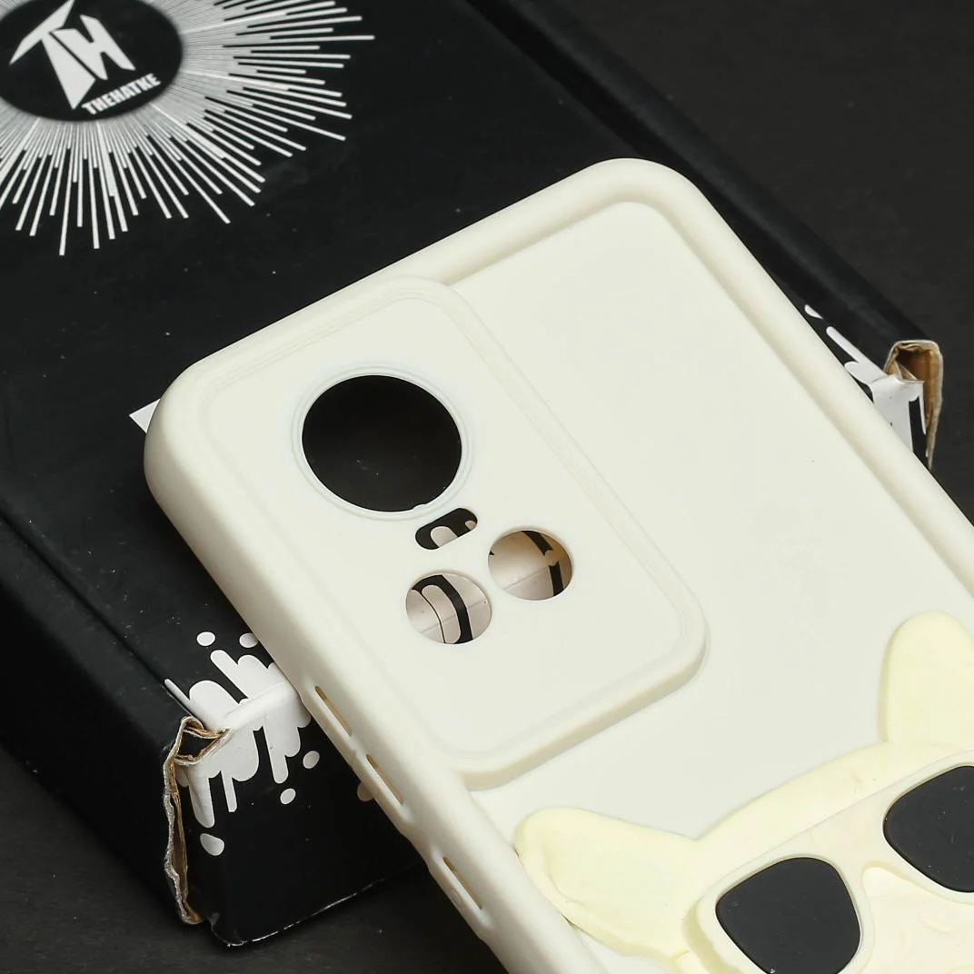 Cream SHOUNENN BULLDOG Silicone case for Oppo Reno 10 - Image 4