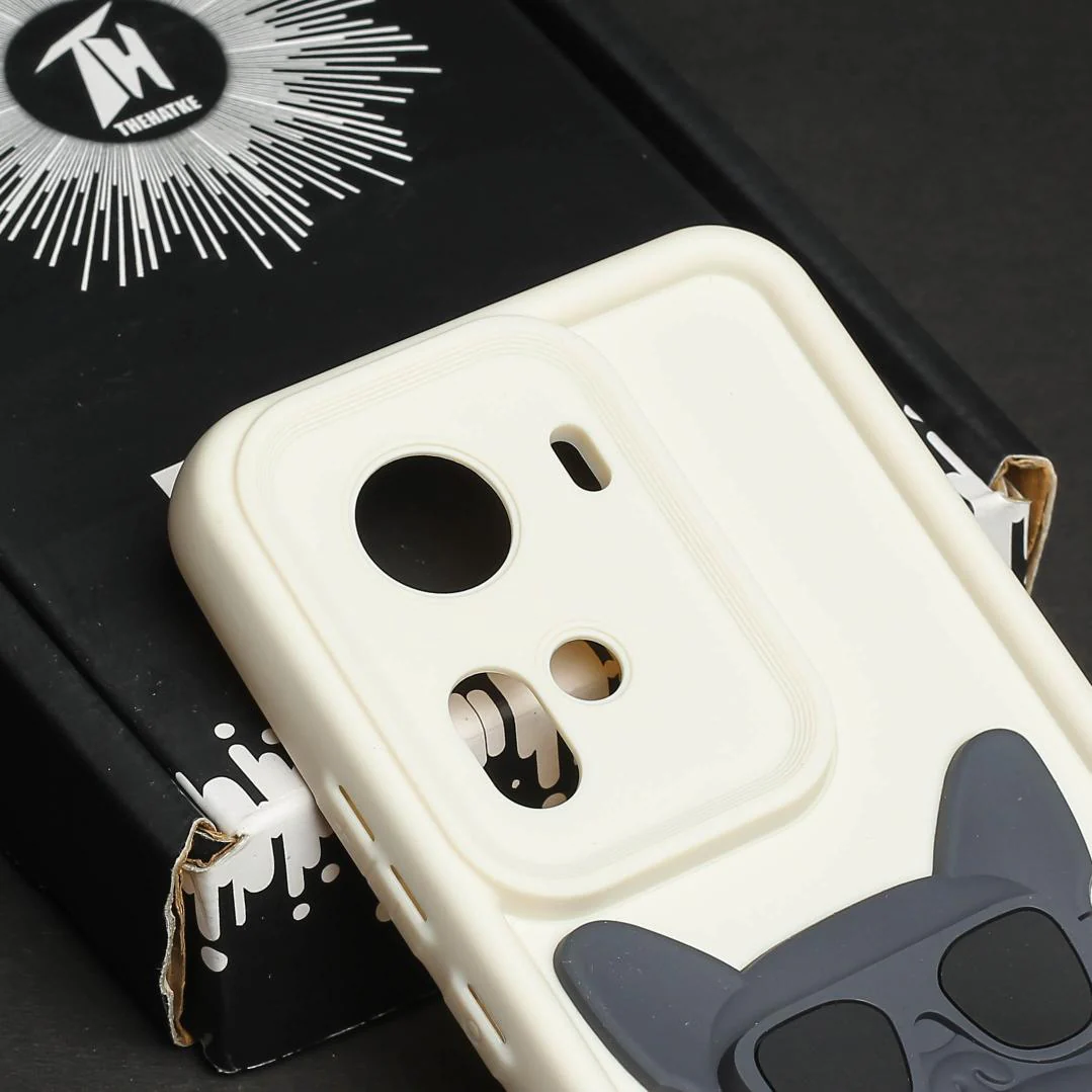 Cream SHOUNENN BLACK BULLDOG Silicone case for Oppo Reno 11 - Image 4