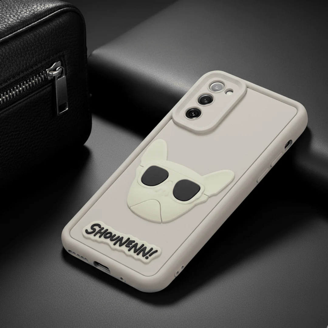 Cream SHOUNENN BULLDOG Silicone case for Samsung S20 Fe