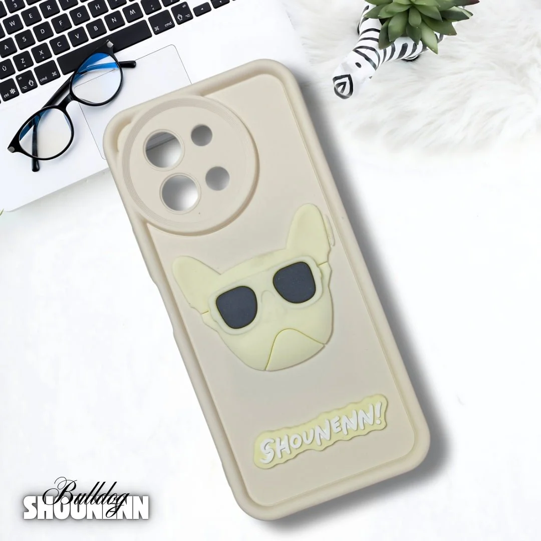 Cream SHOUNENN BULLDOG Silicone case for Vivo T3X