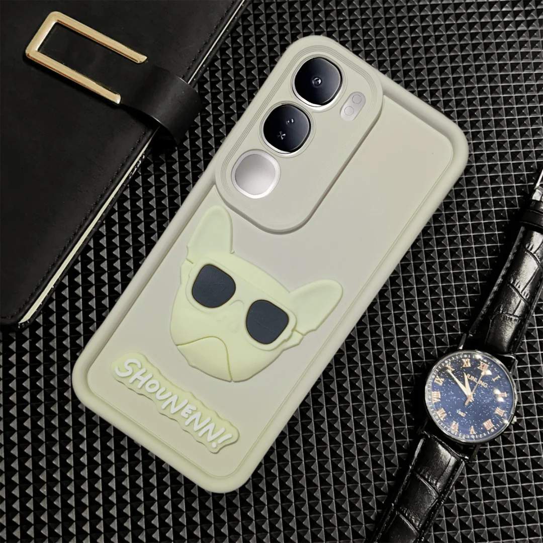 Cream SHOUNENN BULLDOG Silicone case for Vivo Y300