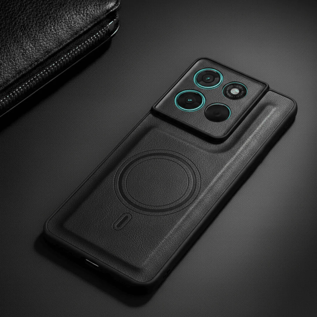 Crest Black Leather Case for Motorola G57 Power